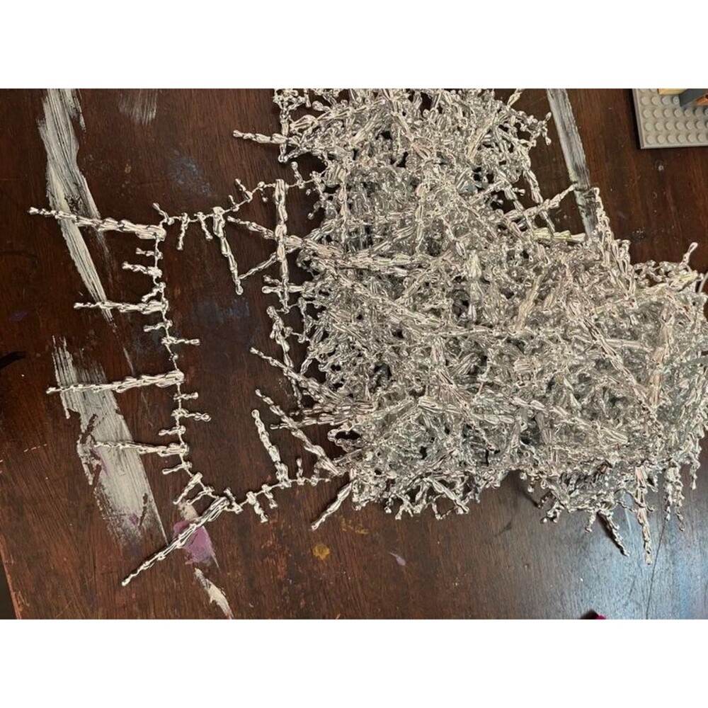 Silver Plastic Icicle Garland Bundle